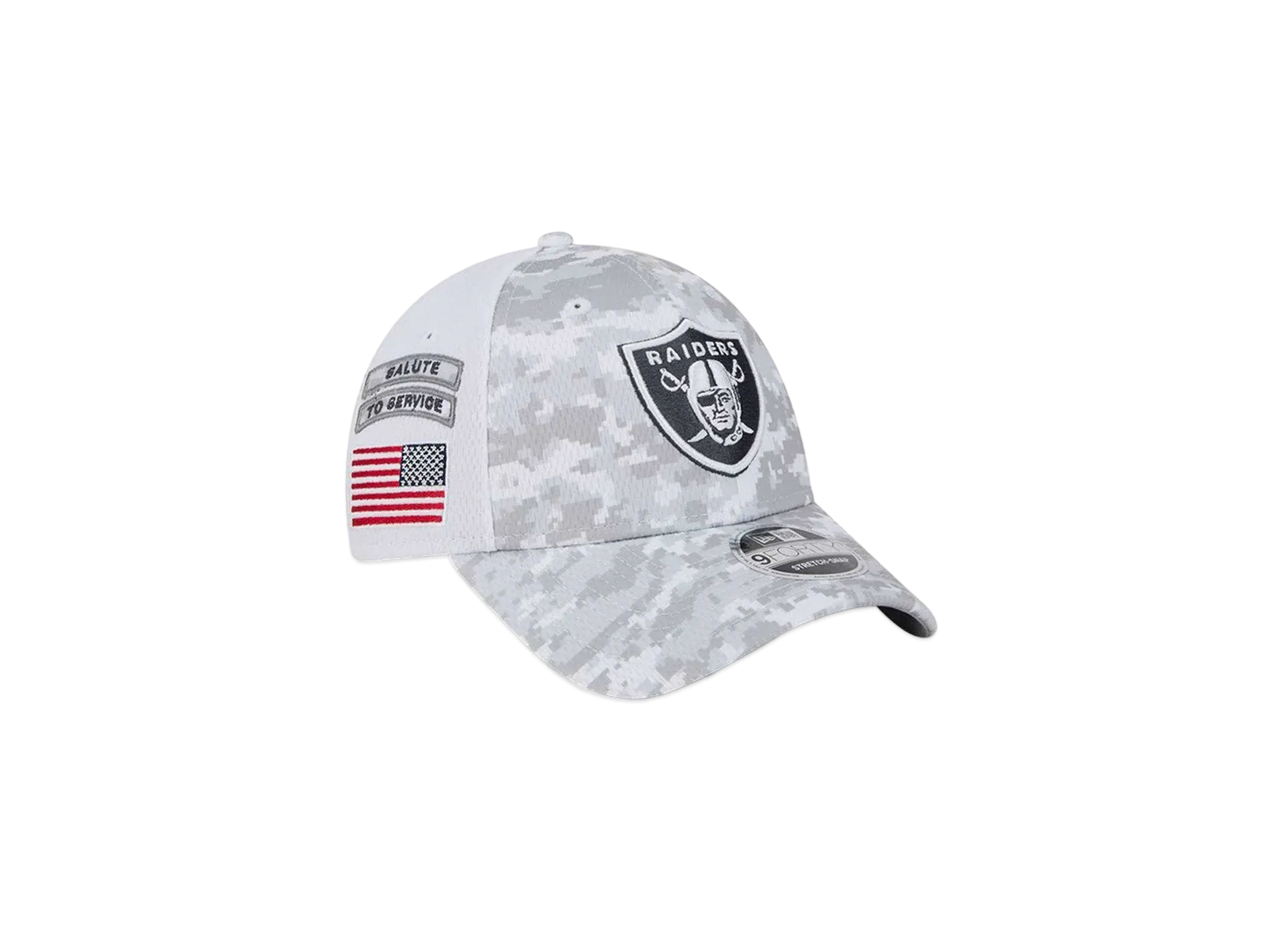 NEW ERA 9Forty Stretch Snap 2024 NFL Salute to Service Las Vegas Raiders "White/Gray"
