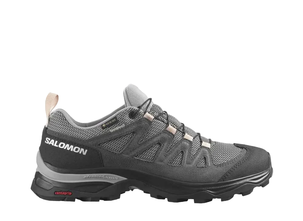 Salomon Women'sX Ward Leather GORE-TEX "Gull/Black/Ebony"