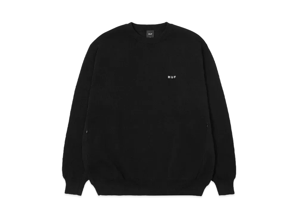 HUF OG Logo Pack Fall 24 Crew Sweater "Black"