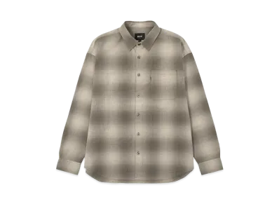 HUF OG Logo Pack Fall 24 Ombre Plaid Long Sleeve Shirt "Putty"