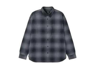 HUF OG Logo Pack Fall 24 Ombre Plaid Long Sleeve Shirt "Black"