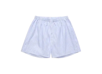 JJJJound Poplin Boxer Short "White/Blue Stripes"