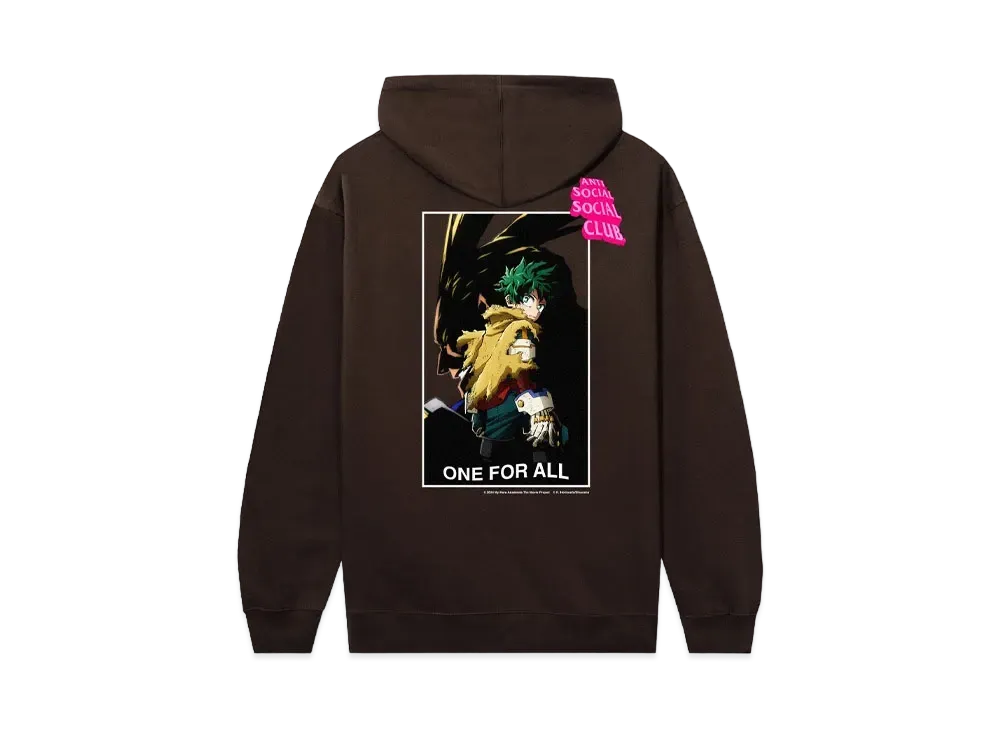 ANTI SOCIAL SOCIAL CLUB x MY HERO ACADEMIA One For All Hoodie "Brown"