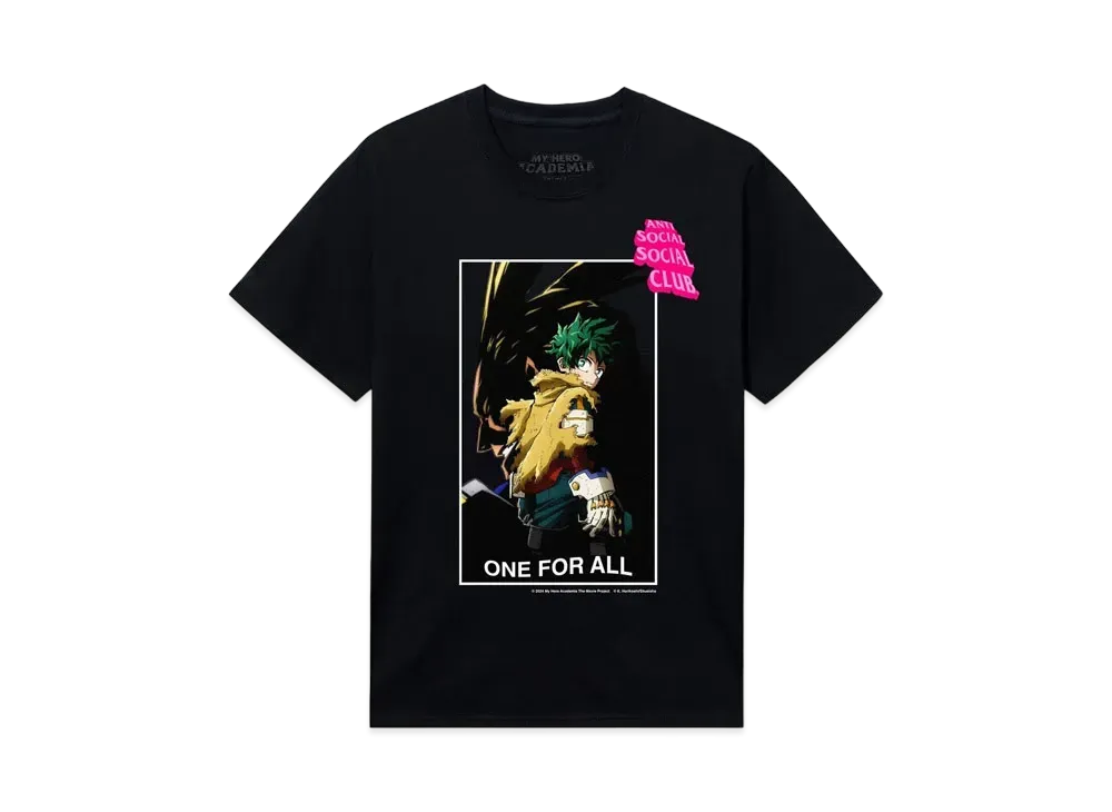 ANTI SOCIAL SOCIAL CLUB x MY HERO ACADEMIA One For All Tee "Black"