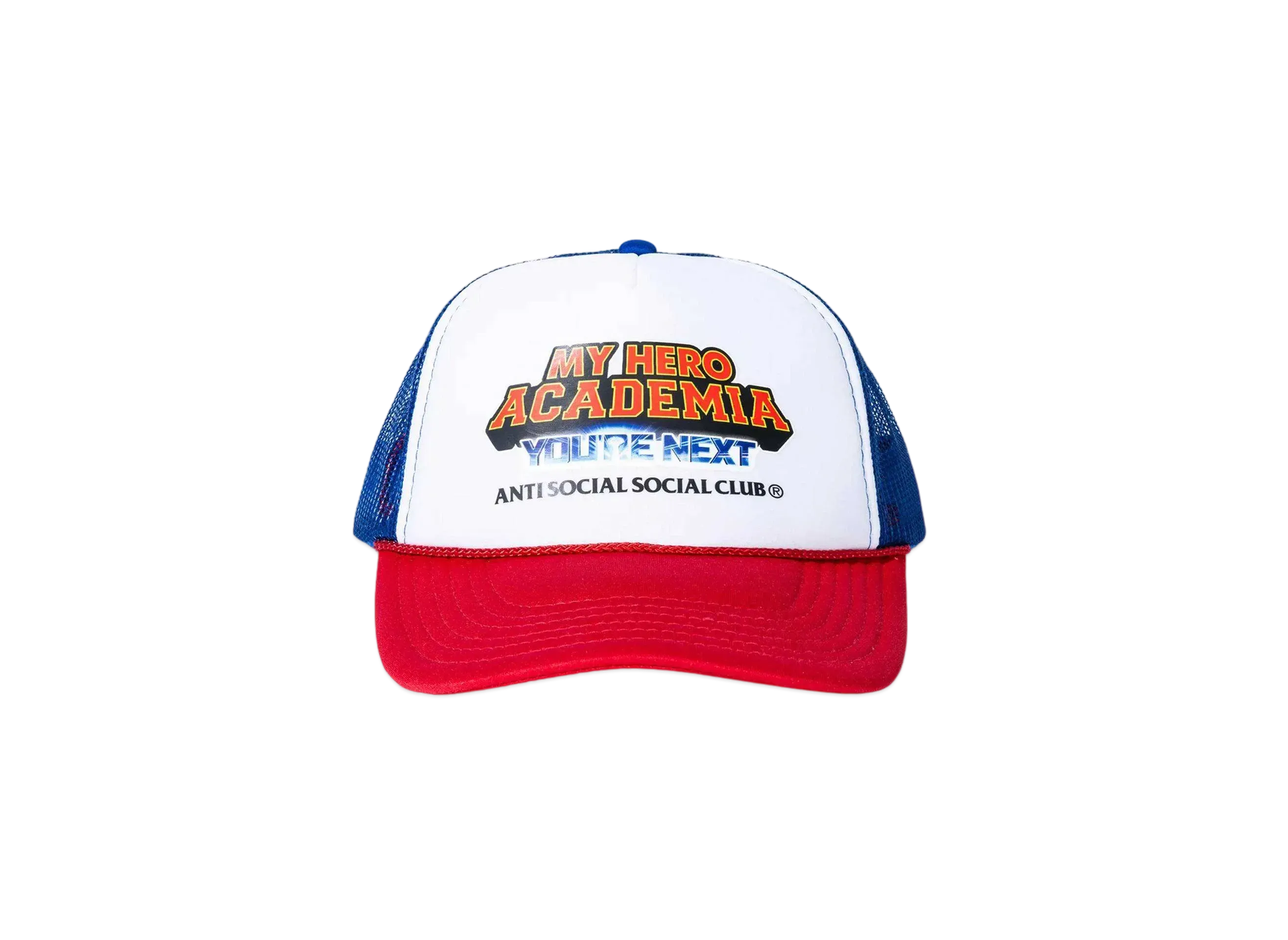 ANTI SOCIAL SOCIAL CLUB x MY HERO ACADEMIA Academy Trucker Hat "Blue/White"