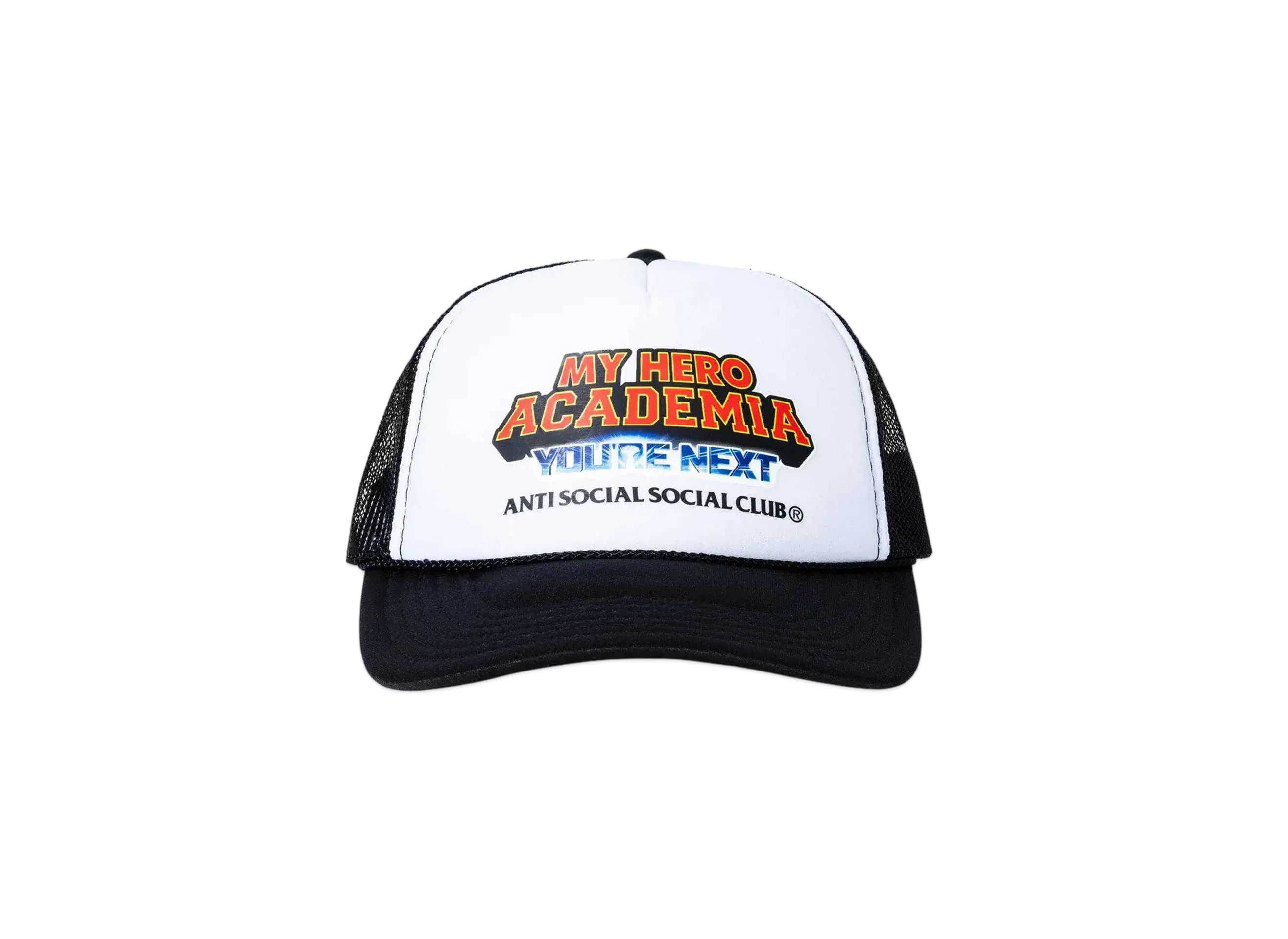 ANTI SOCIAL SOCIAL CLUB x MY HERO ACADEMIA Academy Trucker Hat "Black/White"