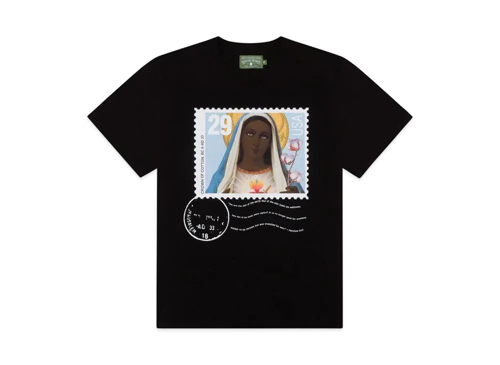 DENIM TEARS Black Madonna Stamp Tee "Black"