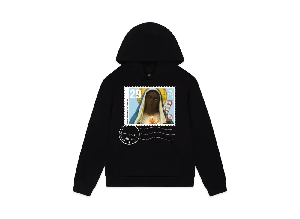 DENIM TEARS Black Madonna Stamp Hoodie "Black"