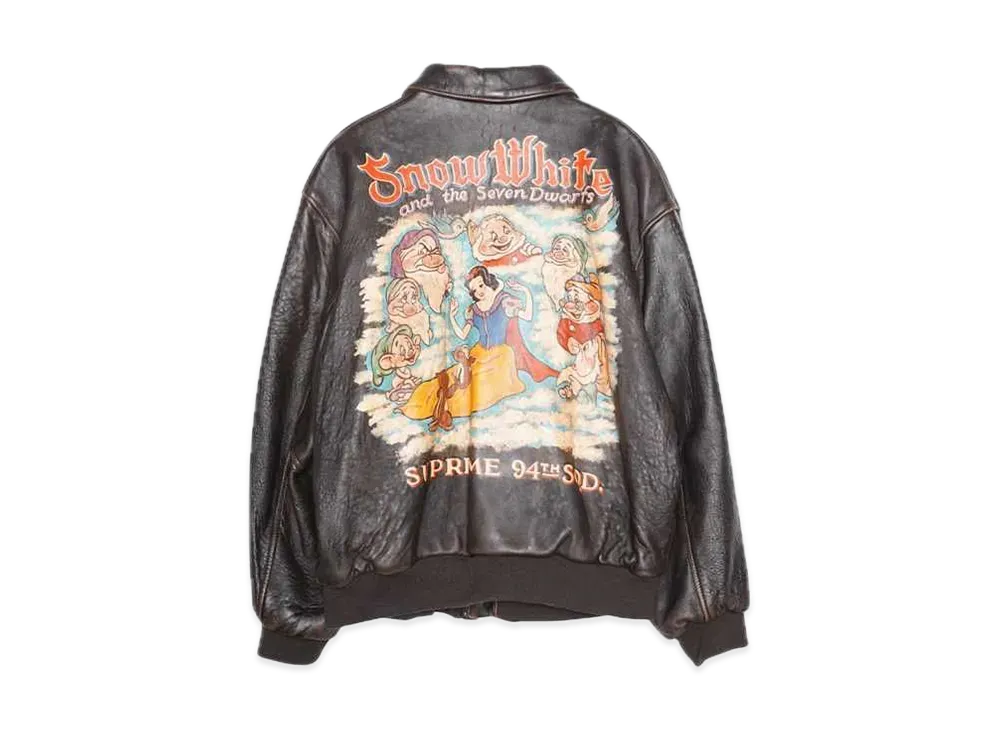 Supreme x Schott Snow White Hand-Painted Leather A2 Jacket "Brown"