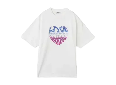 atmos pink x Liyu Heart Logo T-Shirt "White"