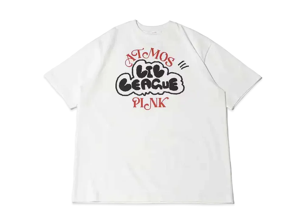 atmos pink x Lil League Newly Written Logo T-Shirt "White"