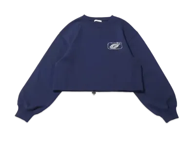 atmos pink Rhinestone Short Sweat Tops "Navy"