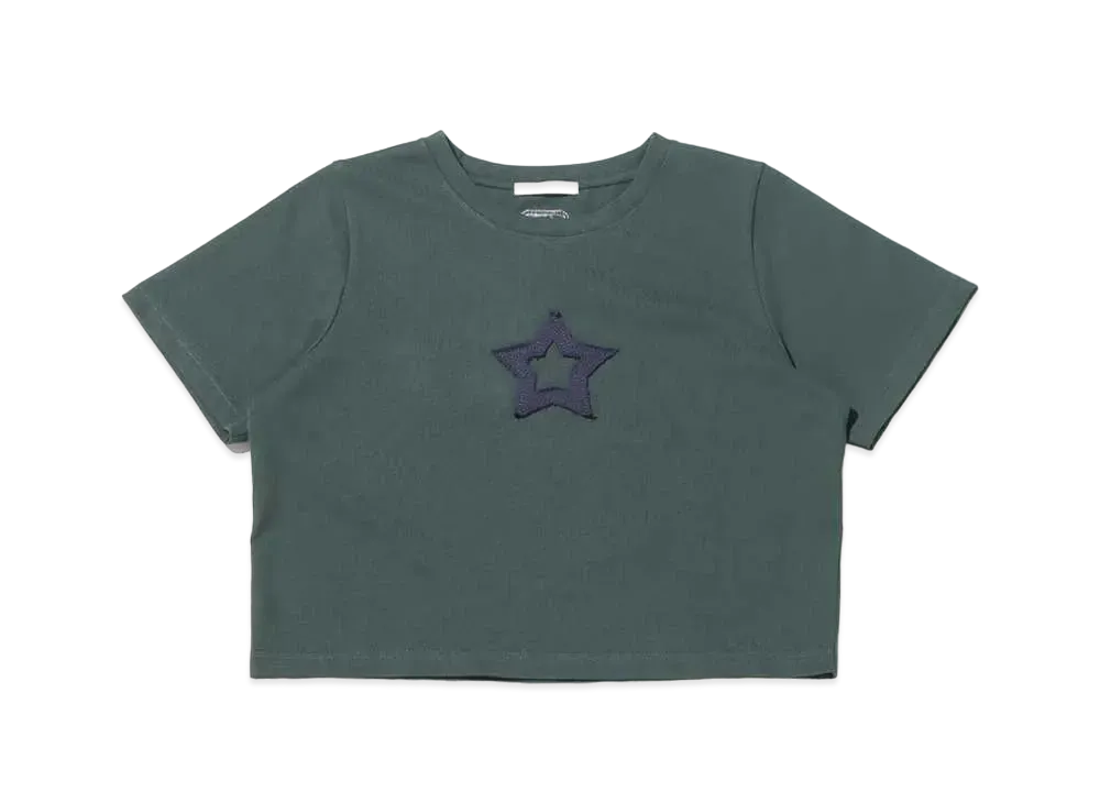 atmos pink Star Cropped T-Shirt "Green"