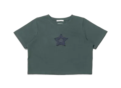 atmos pink Star Cropped T-Shirt "Green"