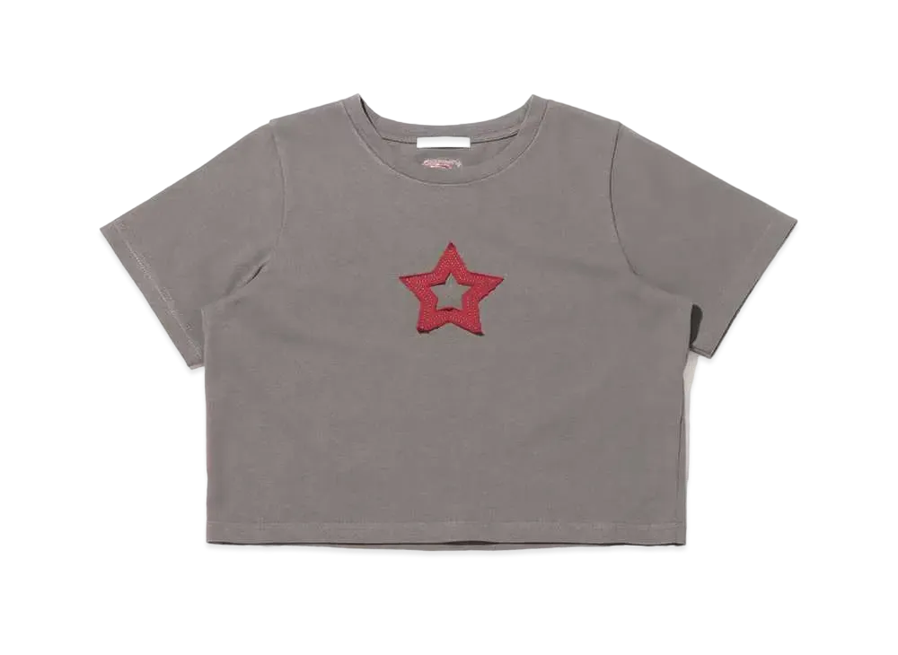 atmos pink Star Cropped T-Shirt "Gray"
