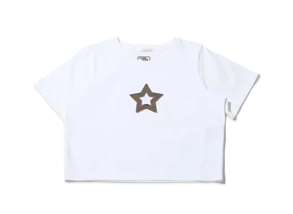 atmos pink Star Cropped T-Shirt "White"