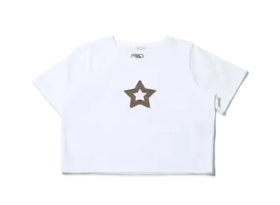 atmos pink Star Cropped T-Shirt "White"