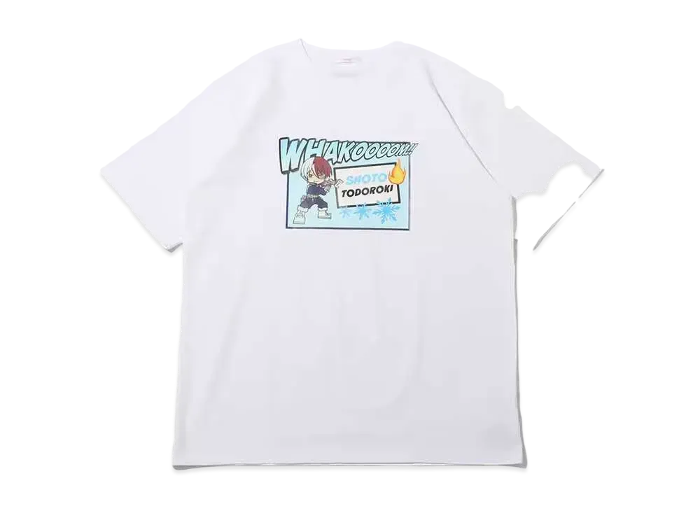 atmos pink x My Hero Academia T-Shirt Todoroki Shouto "White"