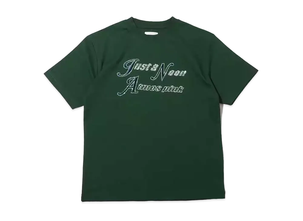 atmos pink x Just A Noon Rhinestone Logo T-Shirt "Green"