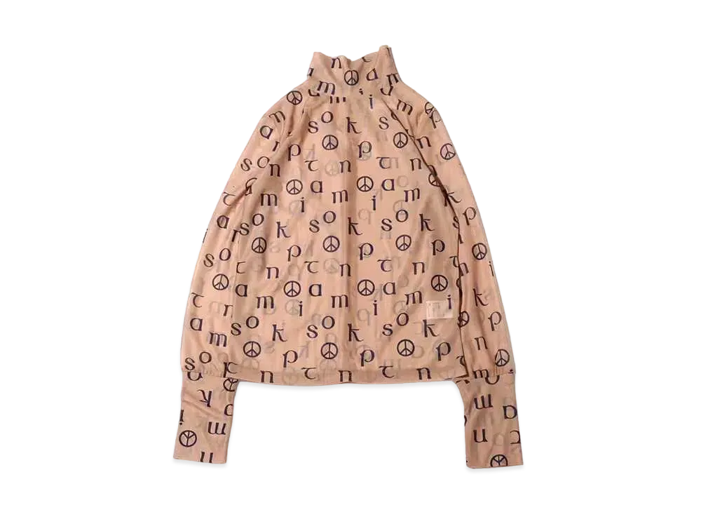 atmos pink Allover Pattern See-Through Tops "Beige"
