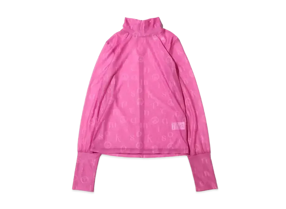 atmos pink Allover Pattern See-Through Tops "Pink"