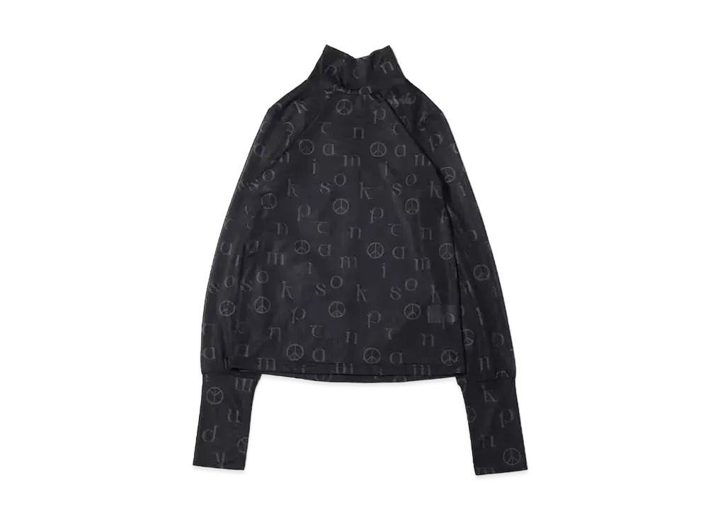 atmos pink Allover Pattern See-Through Tops "Black"