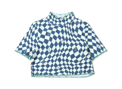 atmos pink Checkered Rib Color Scheme Mellow Tops "Navy"