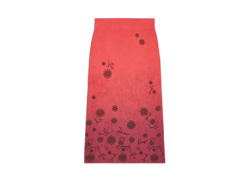 KENZO 'MARGUERITE' Embroidery Skirt "Cherry"