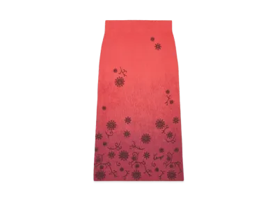 KENZO 'MARGUERITE' Embroidery Skirt "Cherry"