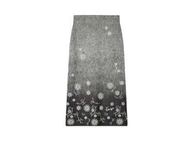 KENZO 'MARGUERITE' Embroidery Skirt "Stone Grey"