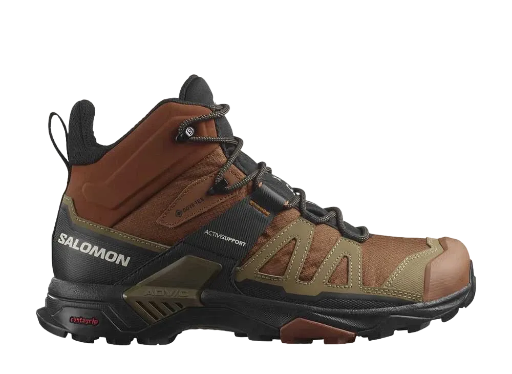 サロモン X ウルトラ4 ミッド ゴアテックス "キャラメルカフェ/ゴシックオリーブ/ブラック"