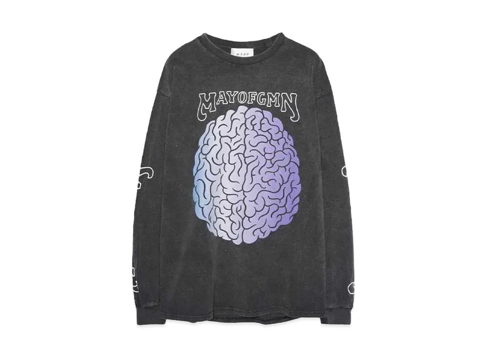 MAYO BRAIN PRINT LONG SLEEVE TEE "FADE BLUE"