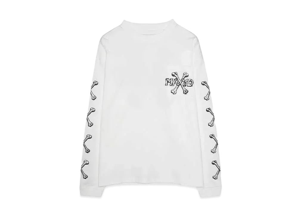 MAYO MAYO CROSS BONES EMBROIDERY LONG SLEEVE TEE "WHITE"