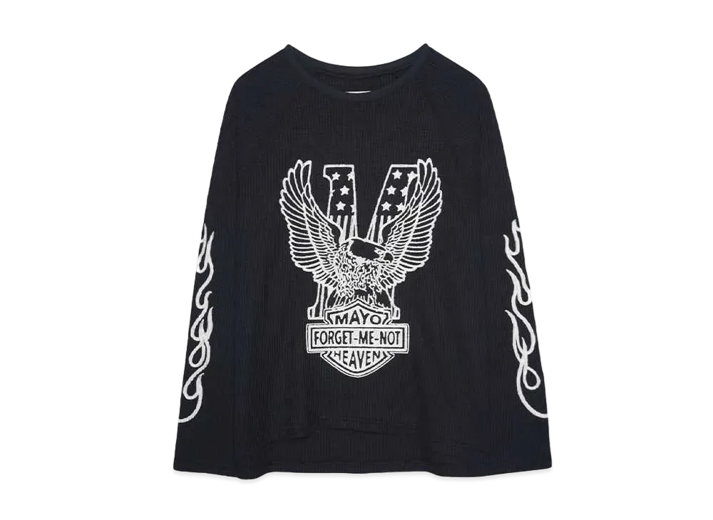 MAYO EAGLE EMBROIDERY THERMAL LONG SLEEVE TEE "BLACK"