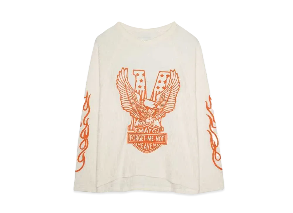 MAYO EAGLE EMBROIDERY THERMAL LONG SLEEVE TEE "BEIGE"