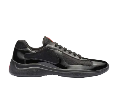 PRADA Patent Leather and Technical Fabric Prada America's Cup Sneakers "Black"