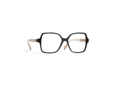 CHANEL Square Eyeglasses Acetate "Black/Beige"