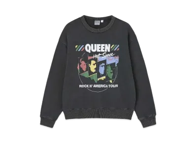 GU QUEEN Washed Sweatshirt Pullover "Dark Gray"