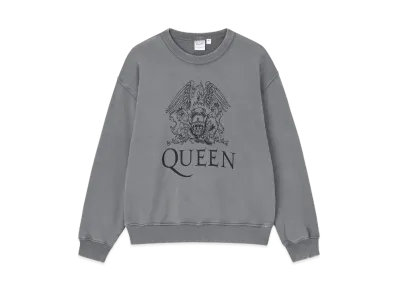 GU QUEEN Washed Sweatshirt Pullover "Gray"