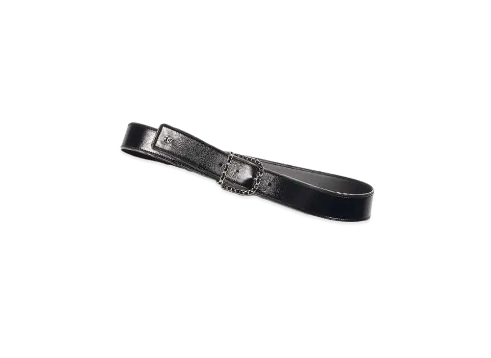 CHANEL Belt Calfskin & Metal "Black/Silver"