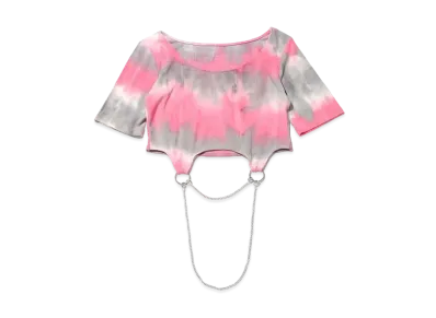 atmos pink x RIEHATA Pink Tie Dye Chain Cropped Tops "Pink"
