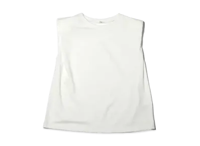 atmos pink Shoulder Pad Sleeveless Tops "White"