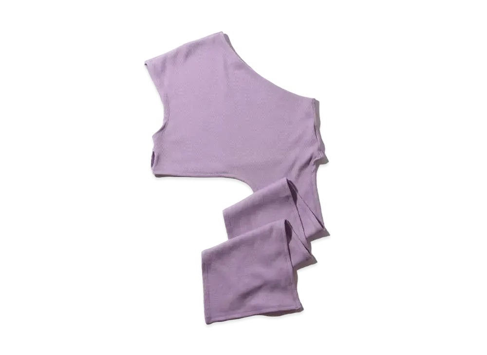 atmos pink One-Shoulder Waist-Mark Tops "Purple"