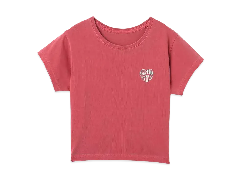 atmos pink Metalic Print Heart Logo Vintage T-shirt "Pink"