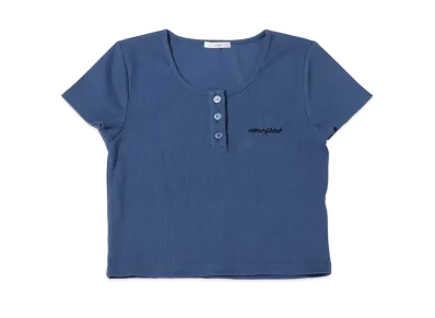 atmos pink Henley Neck Short T "Blue"