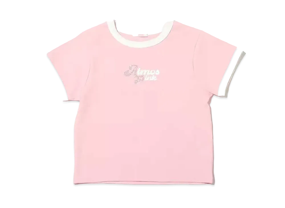 atmos pink Rhinestone Ringer T "Pink"