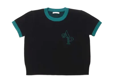 atmos pink Ringer Knit Chibi T "Black"