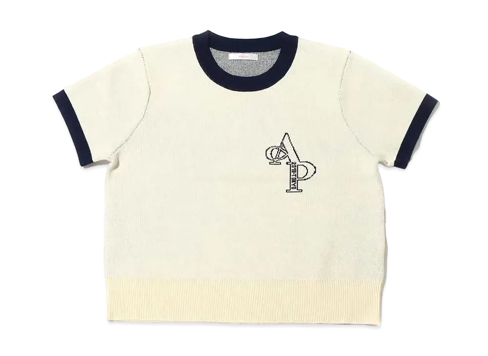 atmos pink Ringer Knit Chibi T "Ivory"
