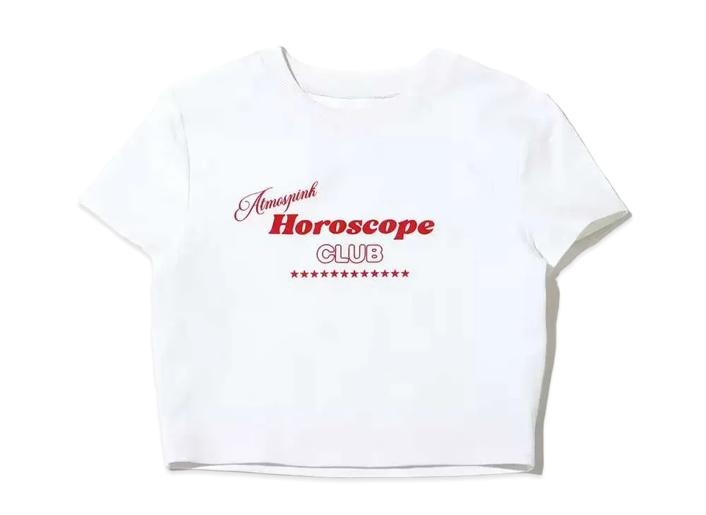 atmos pink Minimal Logo T "White"