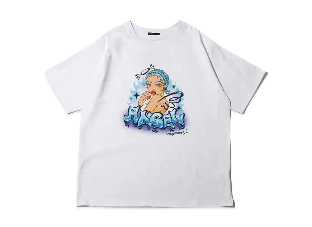 atmos pink x Riehata Graphic Big T "White"